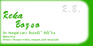 reka bozso business card